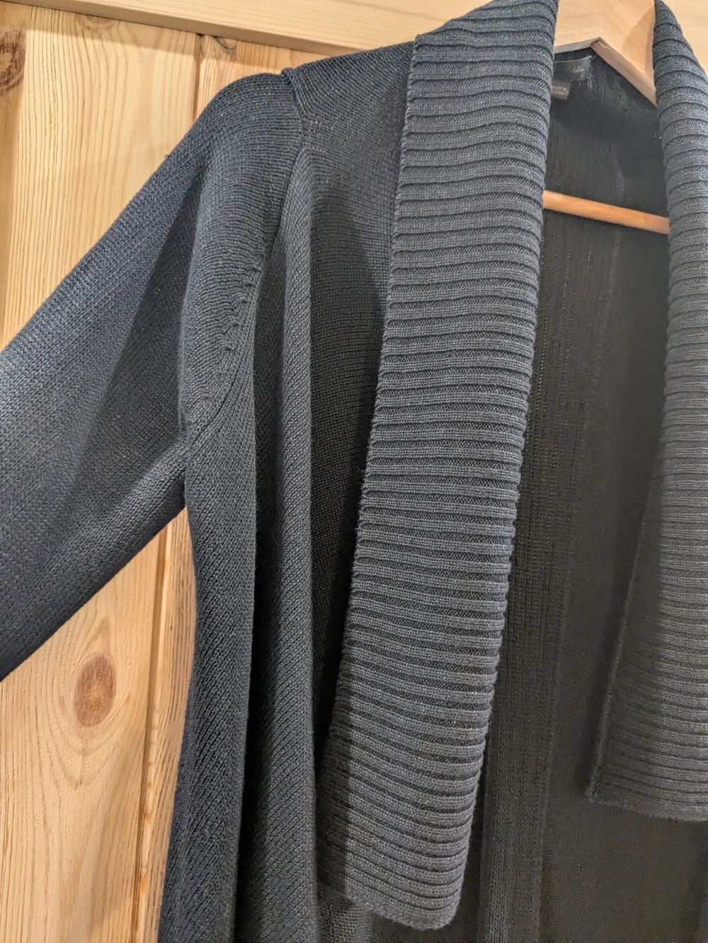 Talula Babaton Black Linen/Silk Blend Open Front Cardigan - Picture 4 of 7